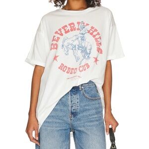 Revolve The Laundry Room Beverly Hills Rodeo Club Oversized White Tee L Cowgirl